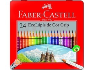 Lápis de Cor 24 Cores GRIP Lata - Faber-Castell