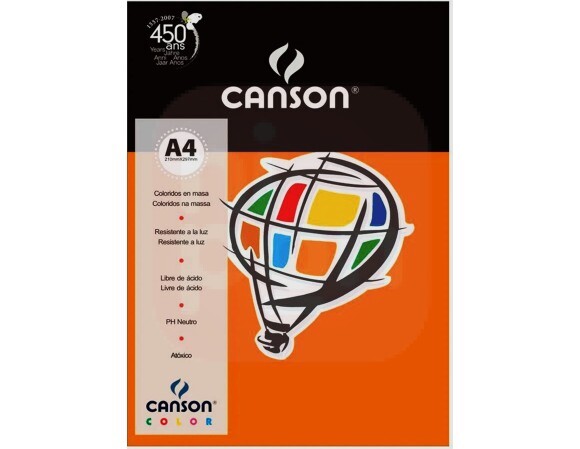 Papel Canson A4 180g Laranja