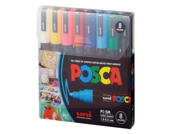 Caneta Posca 5M - Estojo com 08 Cores