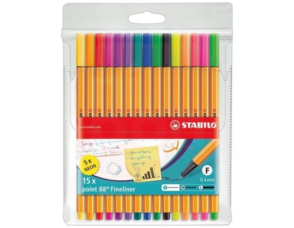 Caneta Stabilo Point 88 - Kit 15 Cores