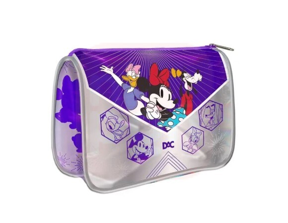 Estojo Escolar Disney Edição Especial 100 Anos Em PVC Cristal DAC