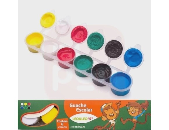 Tinta Guache 6 Cores 15ml - Acrilex