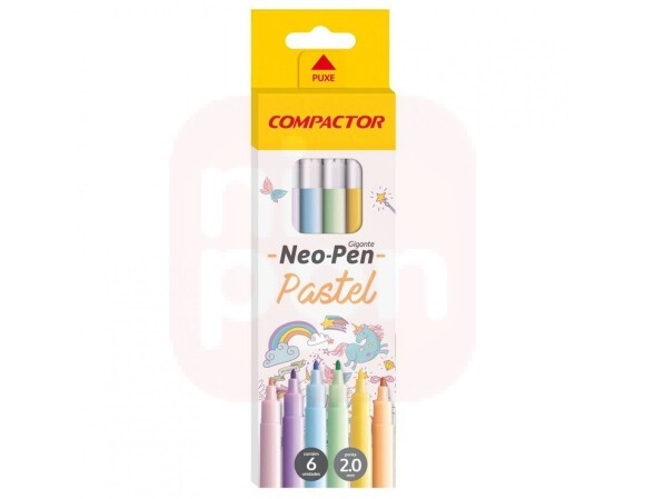 Canetinha 6 Cores Pastel Neo-Pen - Compactor